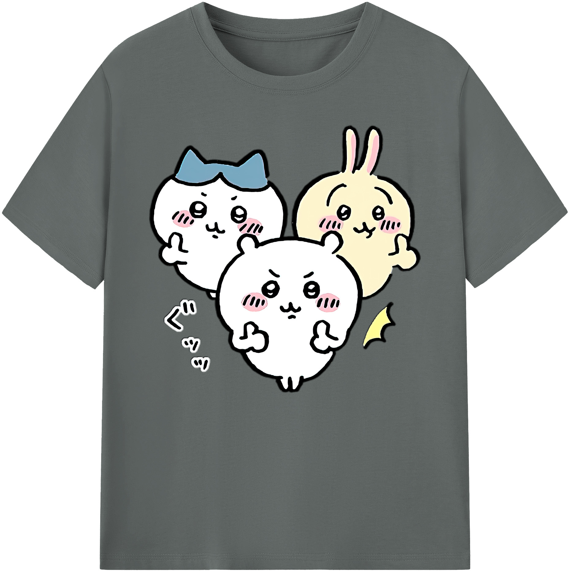 （画像用） ちいかわ うさぎ Chii-kawa usagi 綿100％ メンズ半袖Tシャツ｜肌触りやわらか＆通気性